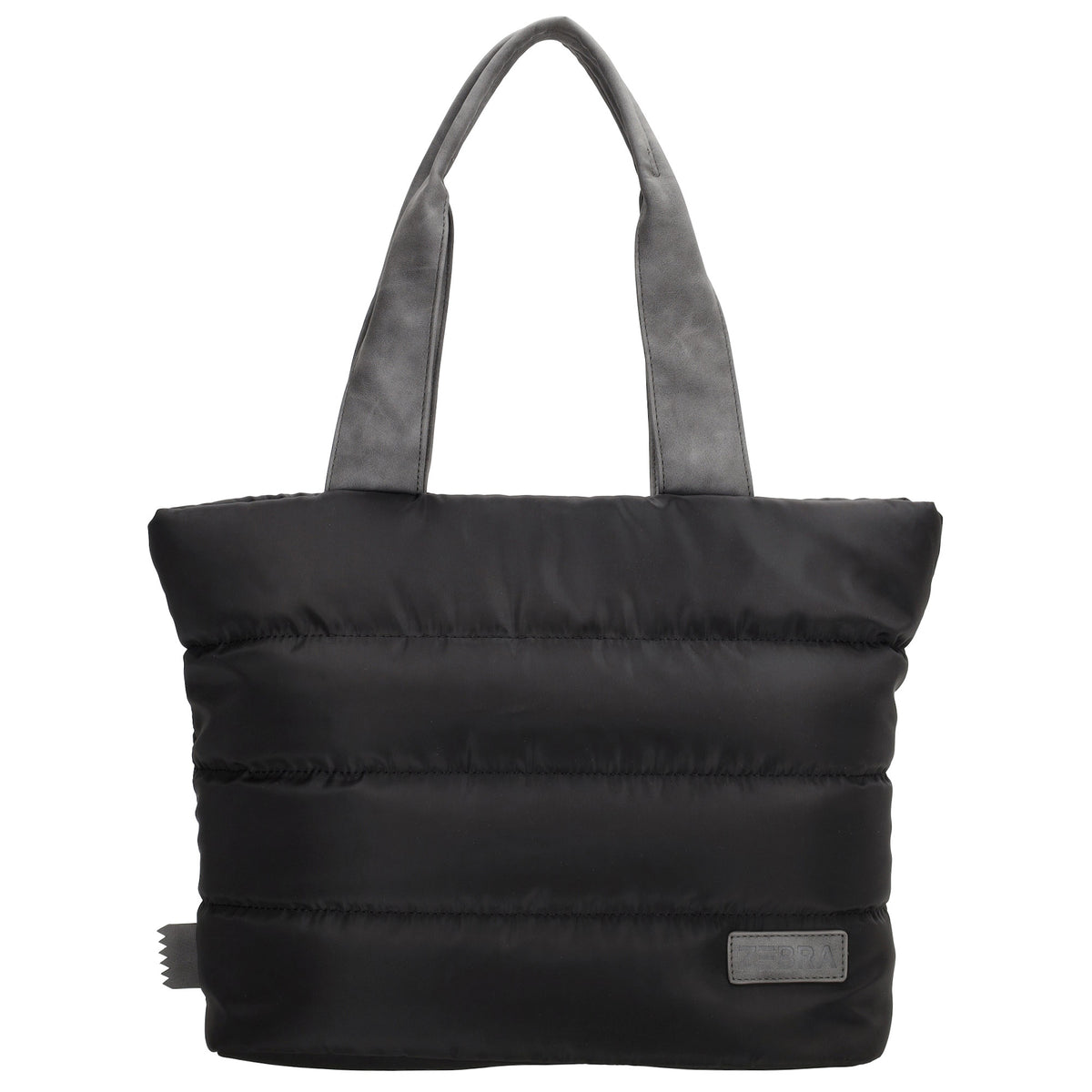Shopper gesteppt 42x30cm in Schwarz aus Kunstleder - leder-accessoires.com