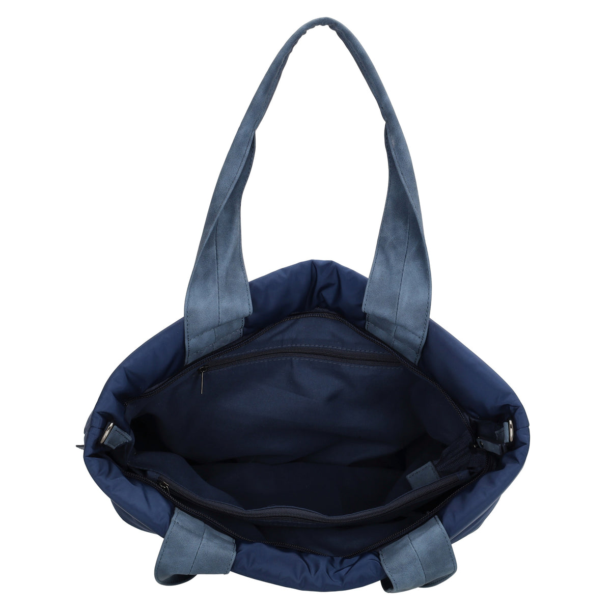 Shopper gesteppt 42x30cm in Marine| Blau aus Kunstleder - leder-accessoires.com