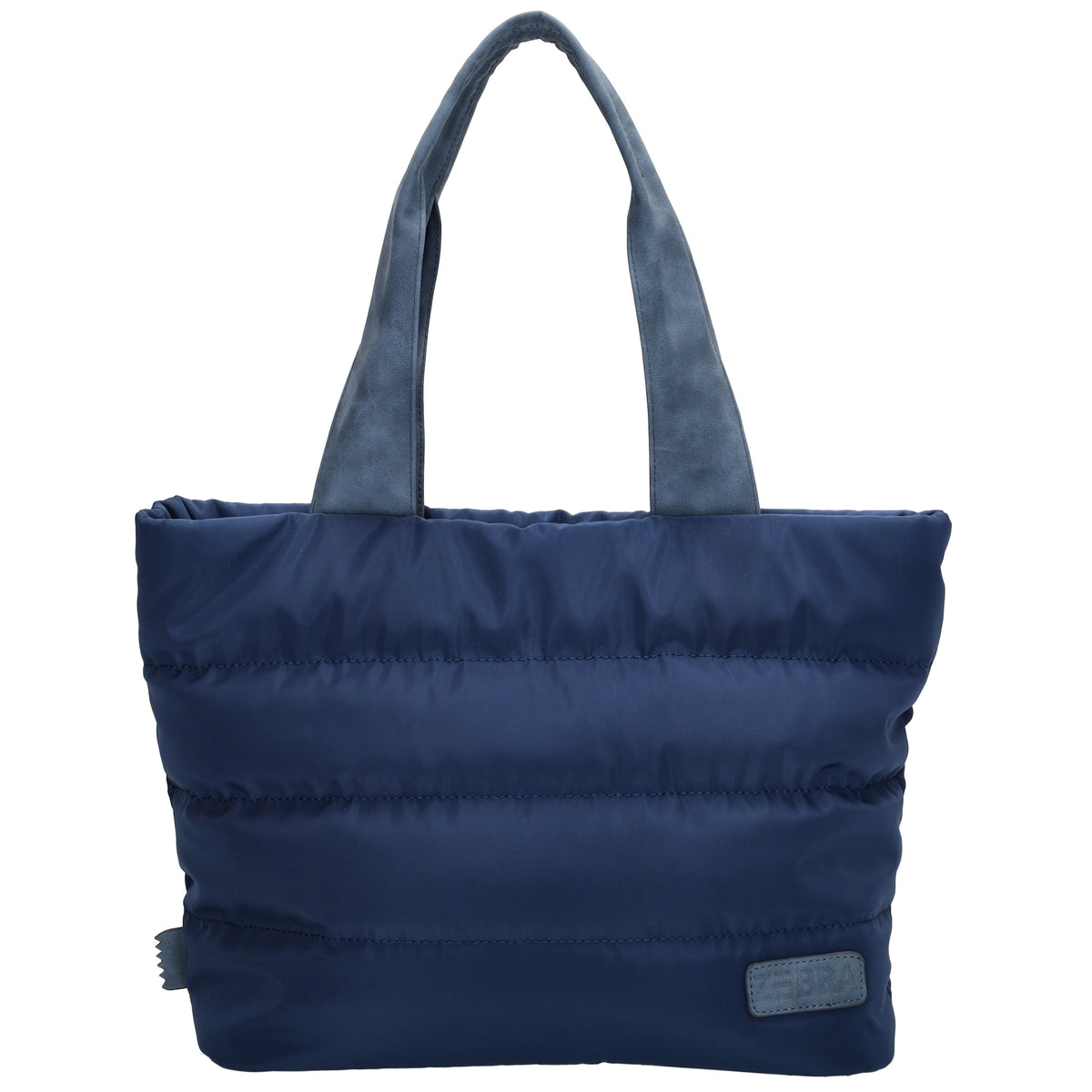 Shopper gesteppt 42x30cm in Marine| Blau aus Kunstleder - leder-accessoires.com