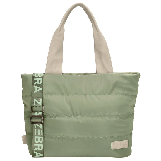 Shopper gesteppt 42x30cm in Mint aus Kunstleder - leder-accessoires.com