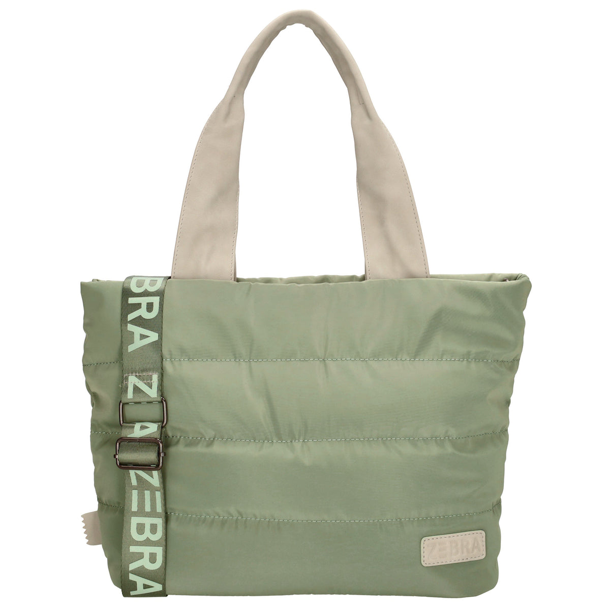 Shopper gesteppt 42x30cm in Mint aus Kunstleder - leder-accessoires.com