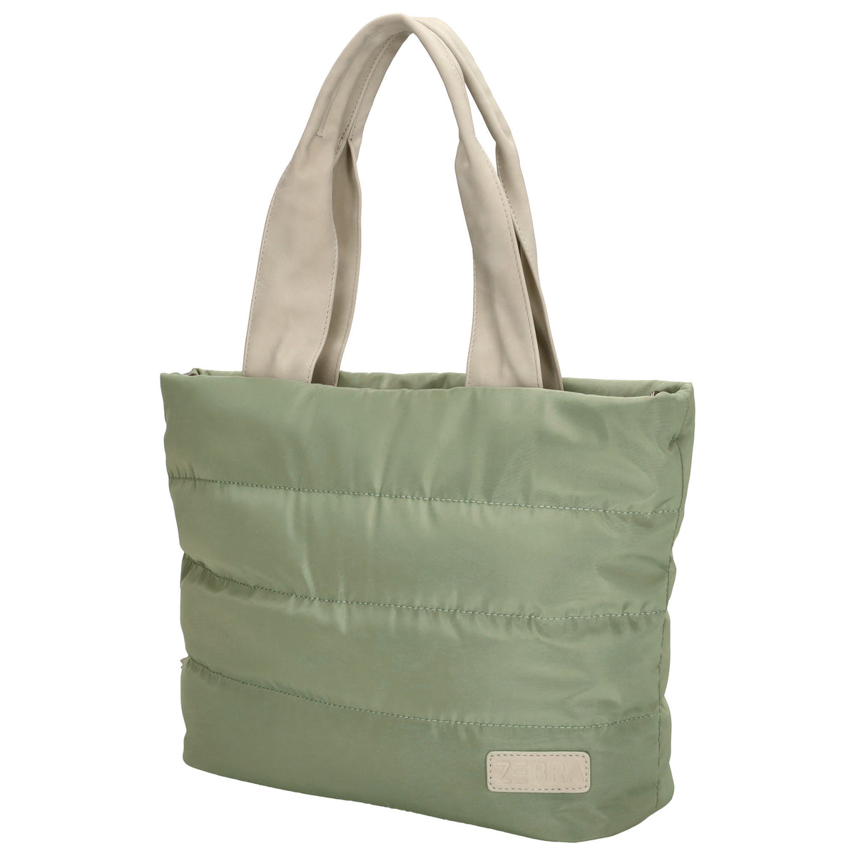 Shopper gesteppt 42x30cm in Mint aus Kunstleder - leder-accessoires.com