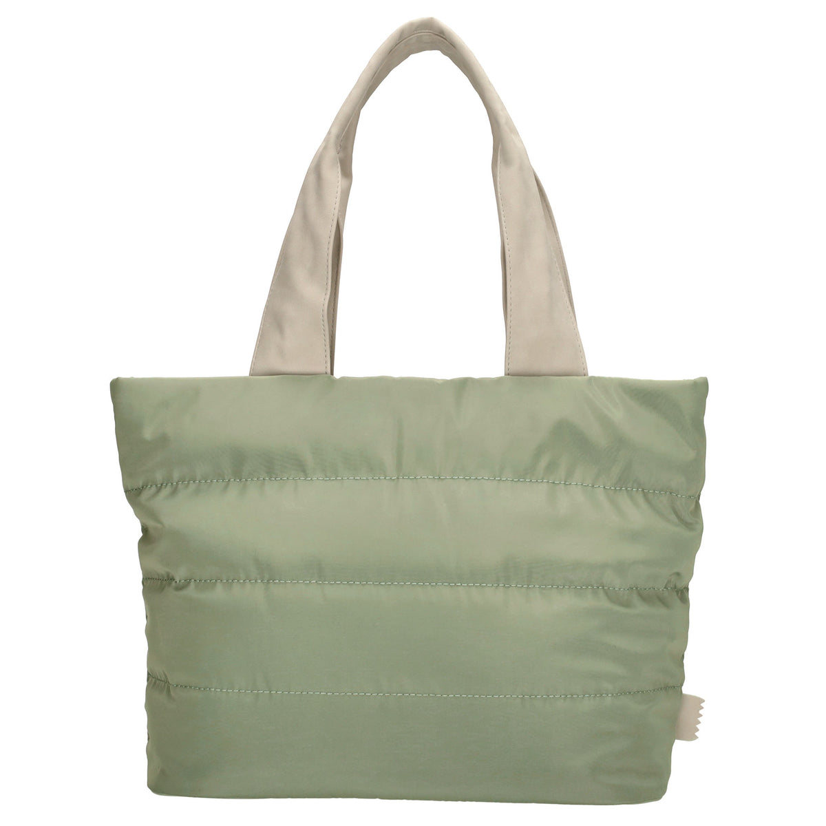 Shopper gesteppt 42x30cm in Mint aus Kunstleder - leder-accessoires.com