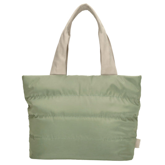 Shopper gesteppt 42x30cm in Mint aus Kunstleder - leder-accessoires.com