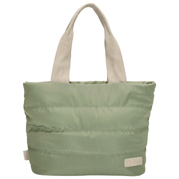 Shopper gesteppt 42x30cm in Mint aus Kunstleder - leder-accessoires.com