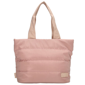 Shopper gesteppt 42x30cm in Altrosa aus Kunstleder - leder-accessoires.com