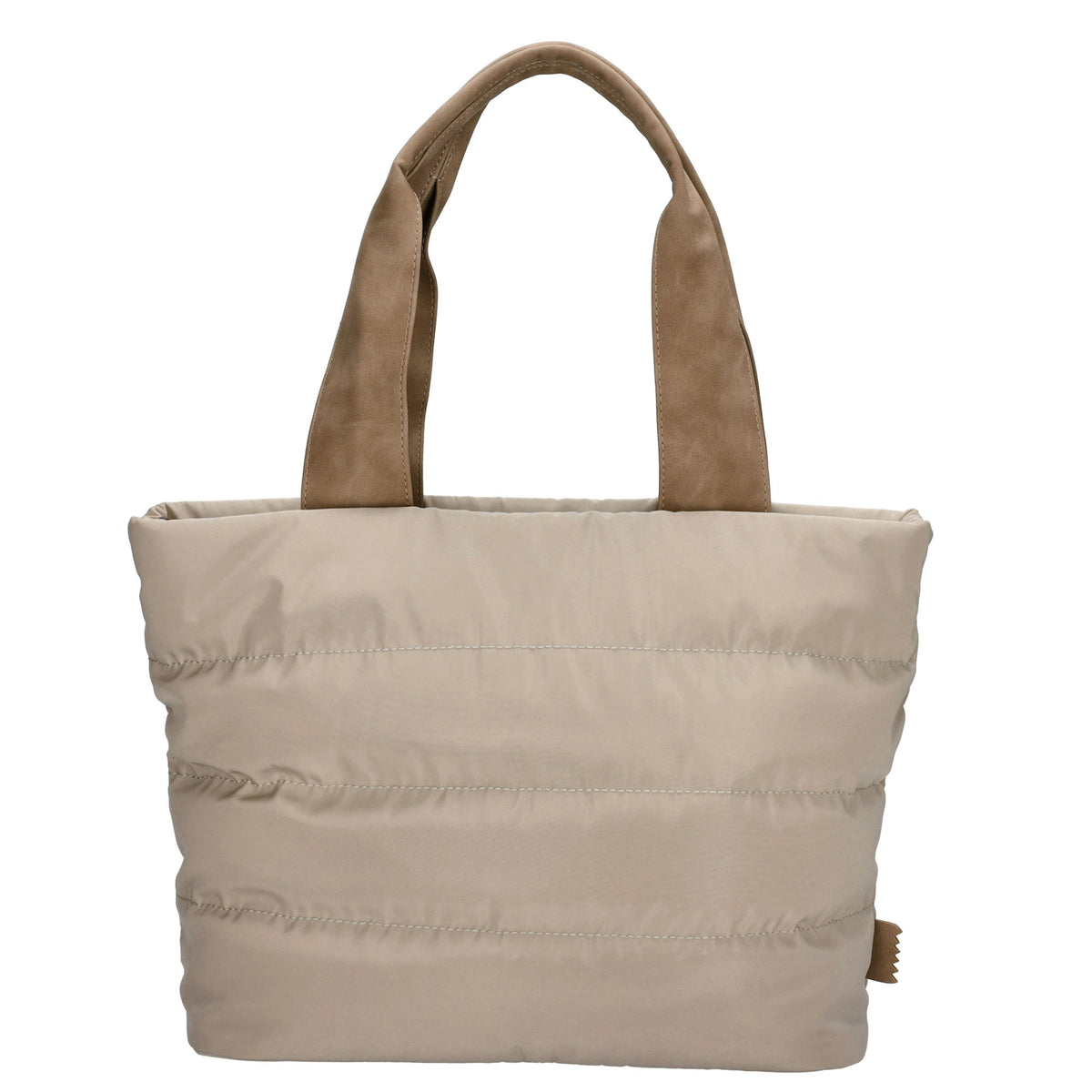 Shopper gesteppt 42x30cm in Beige aus Kunstleder - leder-accessoires.com
