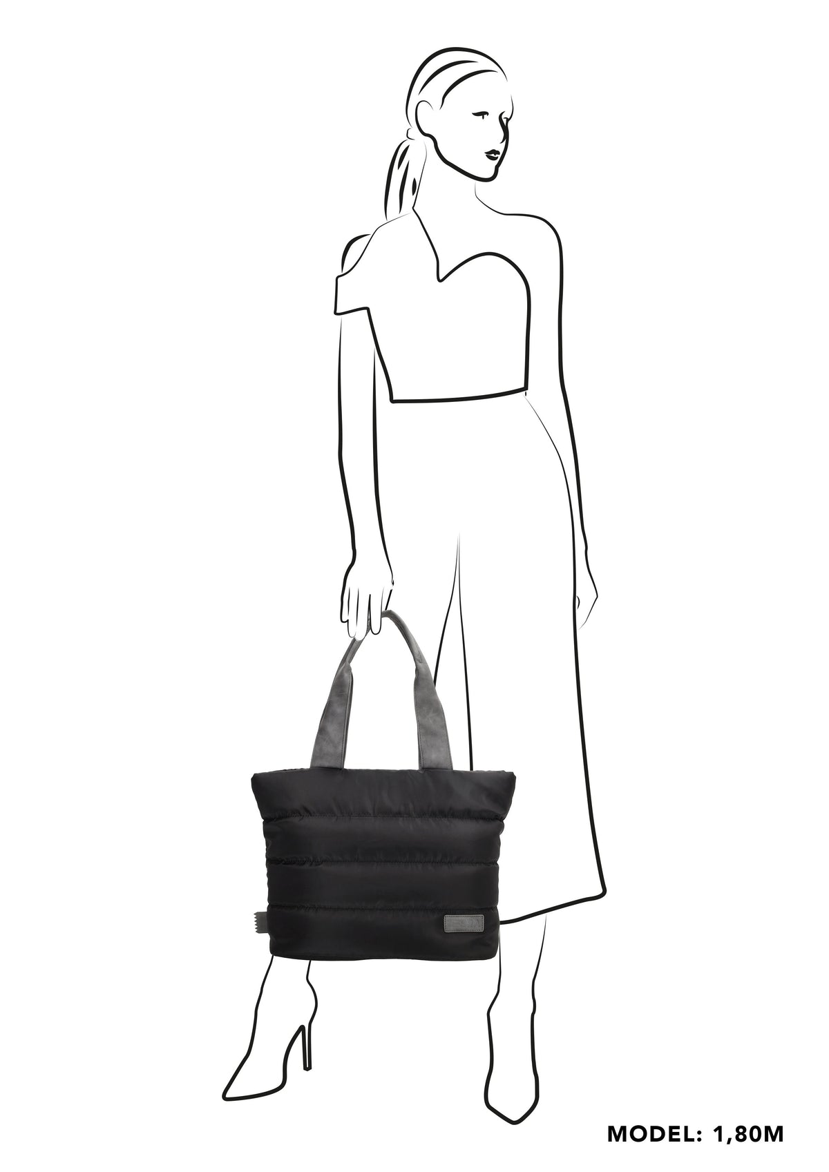 Shopper gesteppt 42x30cm in Dunkeltaupe aus Kunstleder - leder-accessoires.com