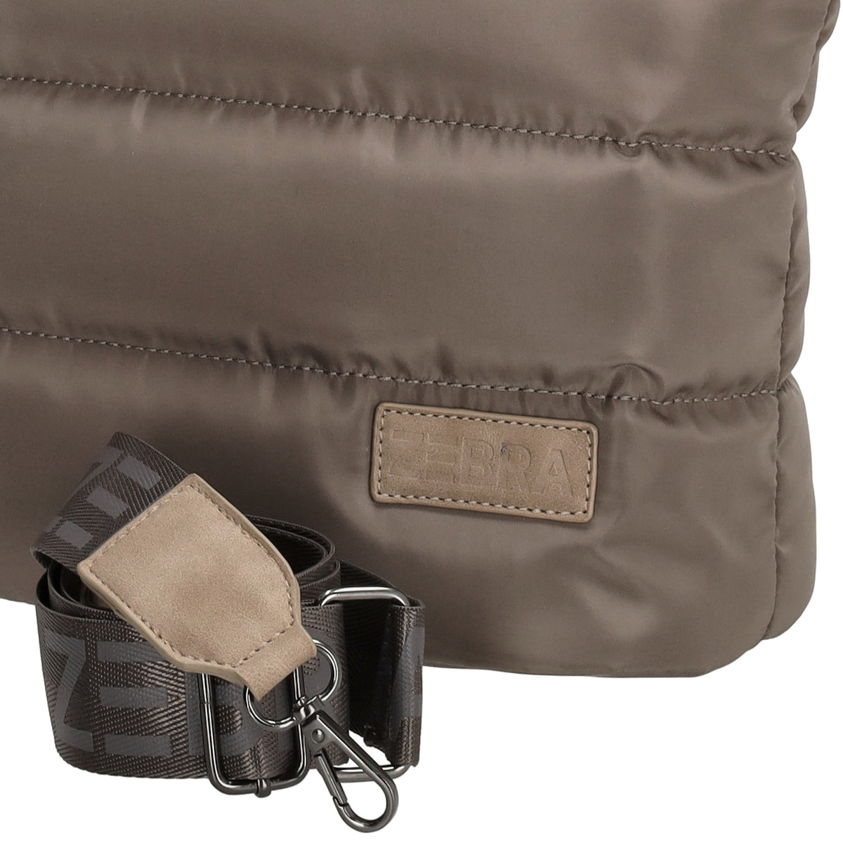Shopper gesteppt 42x30cm in Dunkeltaupe aus Kunstleder - leder-accessoires.com