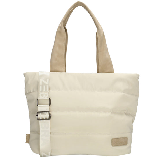 Shopper gesteppt 42x30cm in Creme aus Kunstleder - leder-accessoires.com