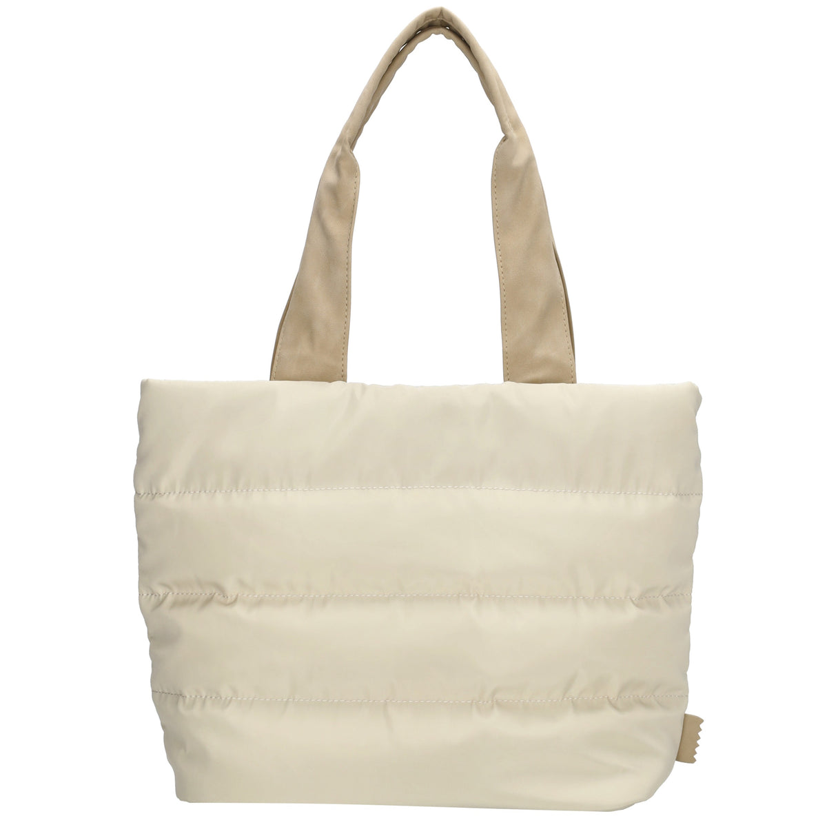 Shopper gesteppt 42x30cm in Creme aus Kunstleder - leder-accessoires.com