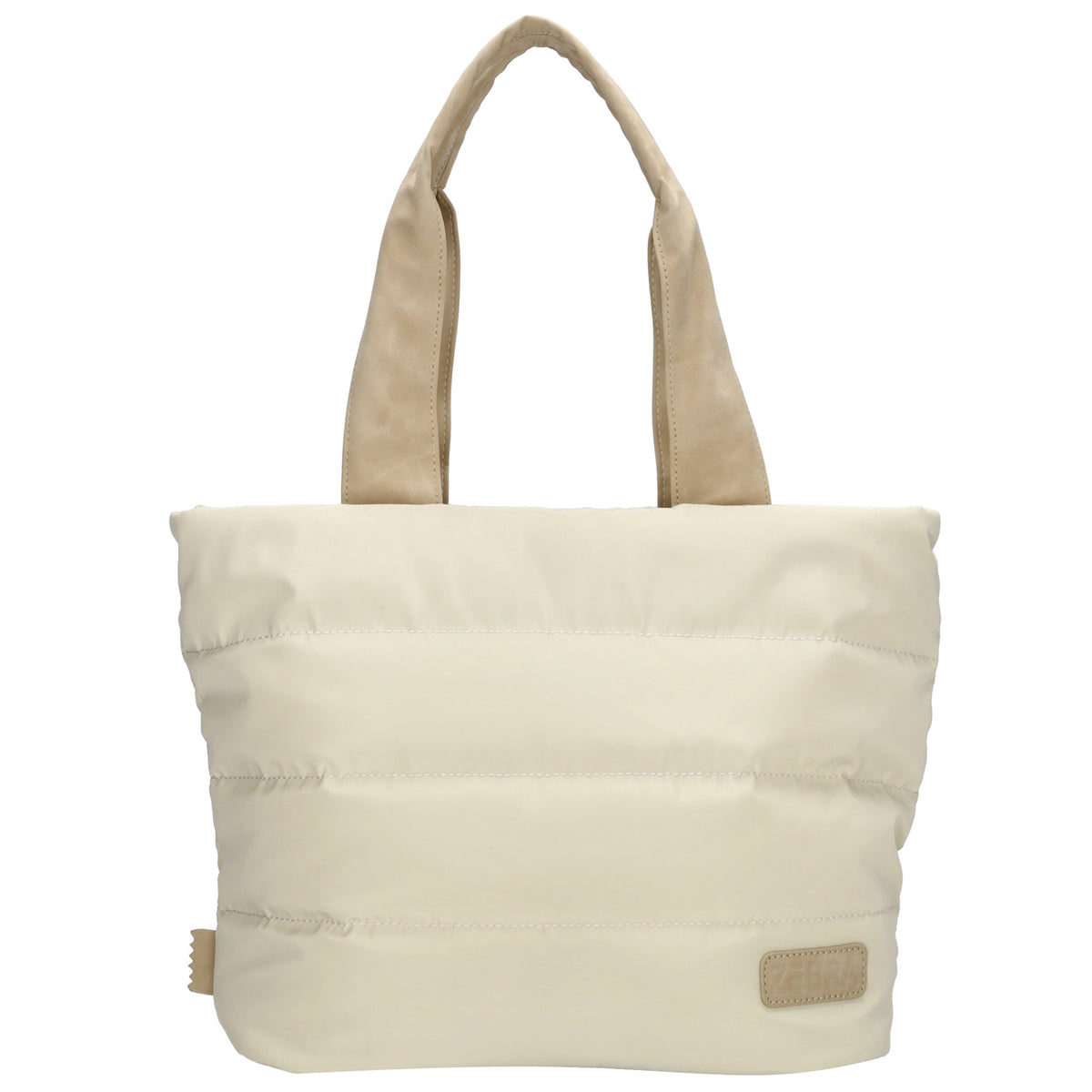 Shopper gesteppt 42x30cm in Creme aus Kunstleder - leder-accessoires.com