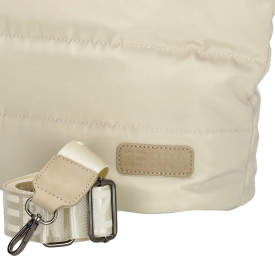 Shopper gesteppt 42x30cm in Creme aus Kunstleder - leder-accessoires.com