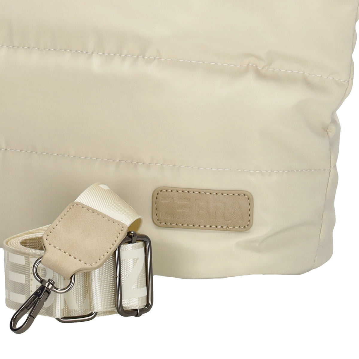 Shopper gesteppt 42x30cm in Creme aus Kunstleder - leder-accessoires.com