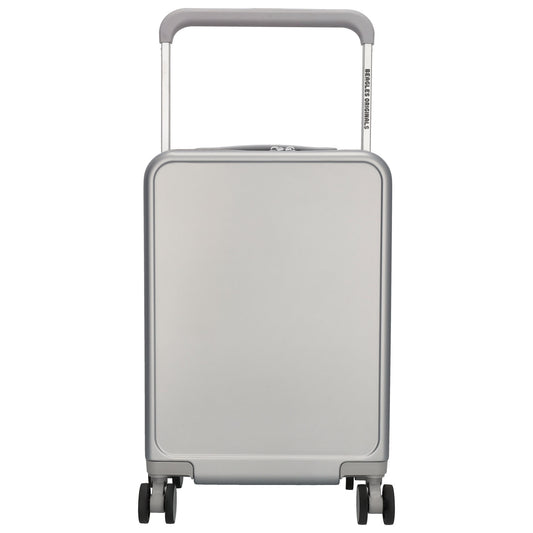 Reisetrolley|Handgepäck in Silber mit 4-Rad und USB Anschluss - leder-accessoires.com