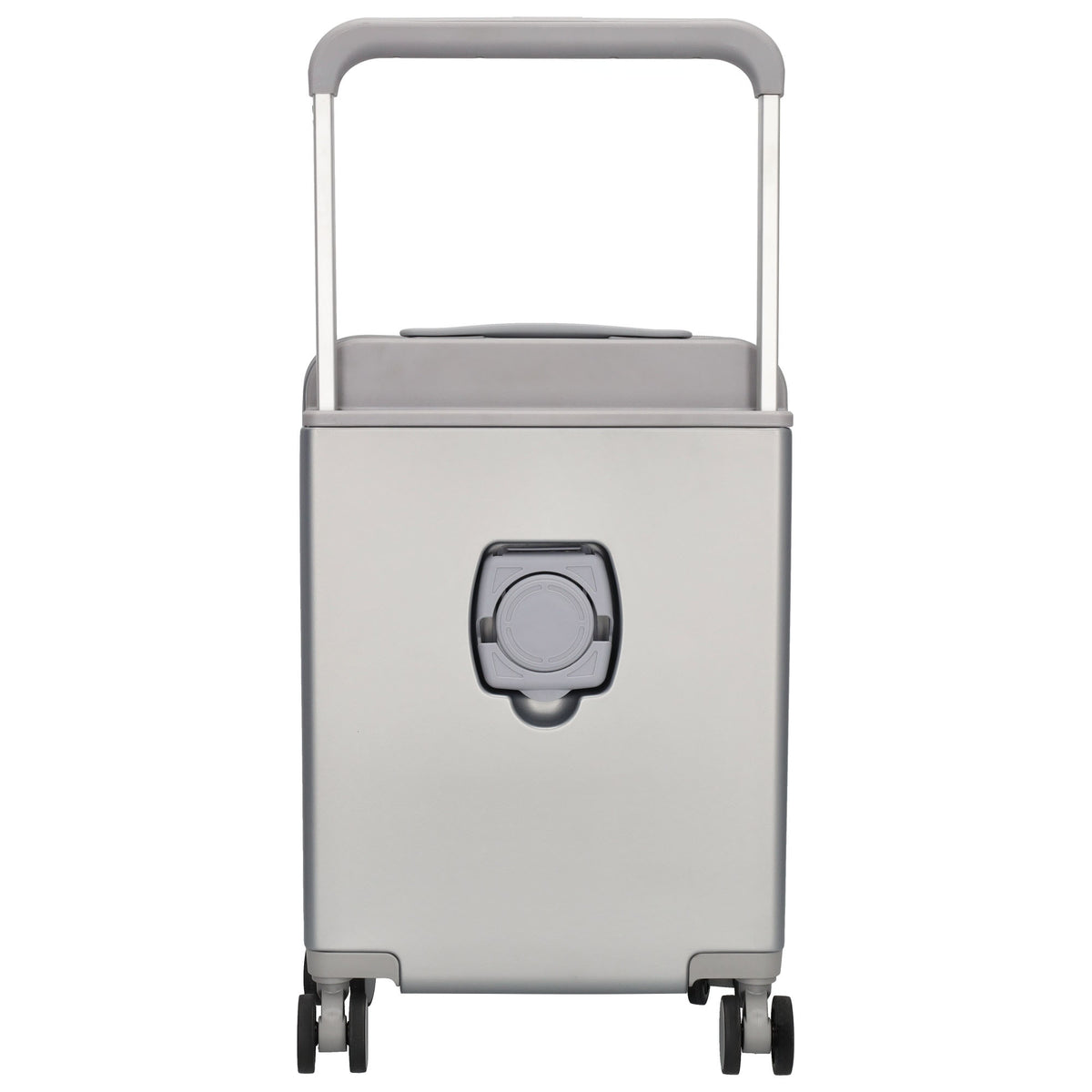 Reisetrolley|Handgepäck in Silber mit 4-Rad und USB Anschluss - leder-accessoires.com