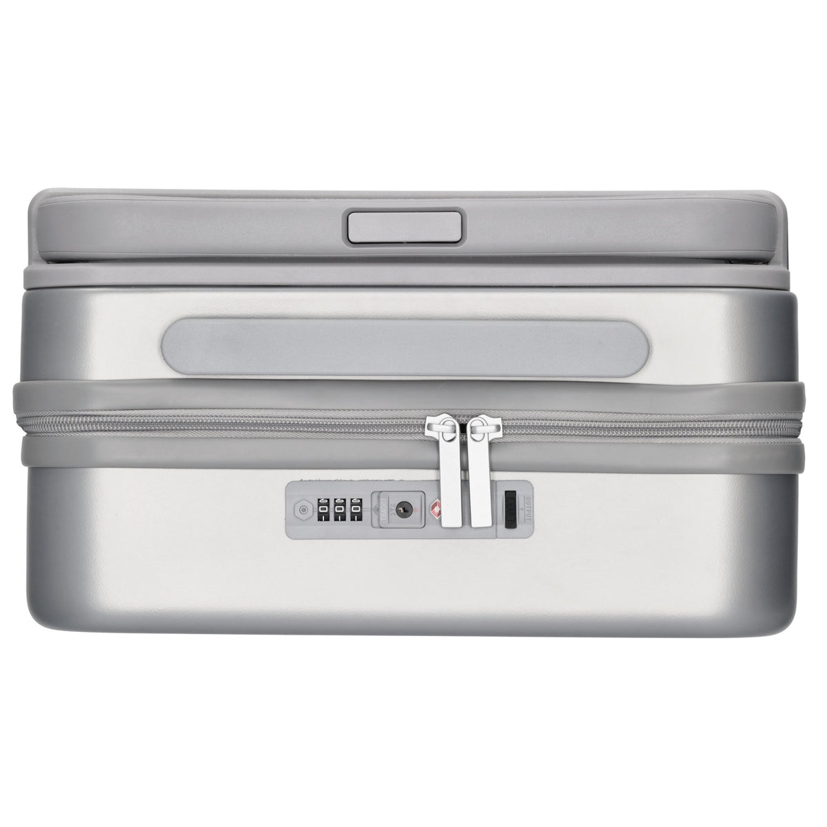 Reisetrolley|Handgepäck in Silber mit 4-Rad und USB Anschluss - leder-accessoires.com
