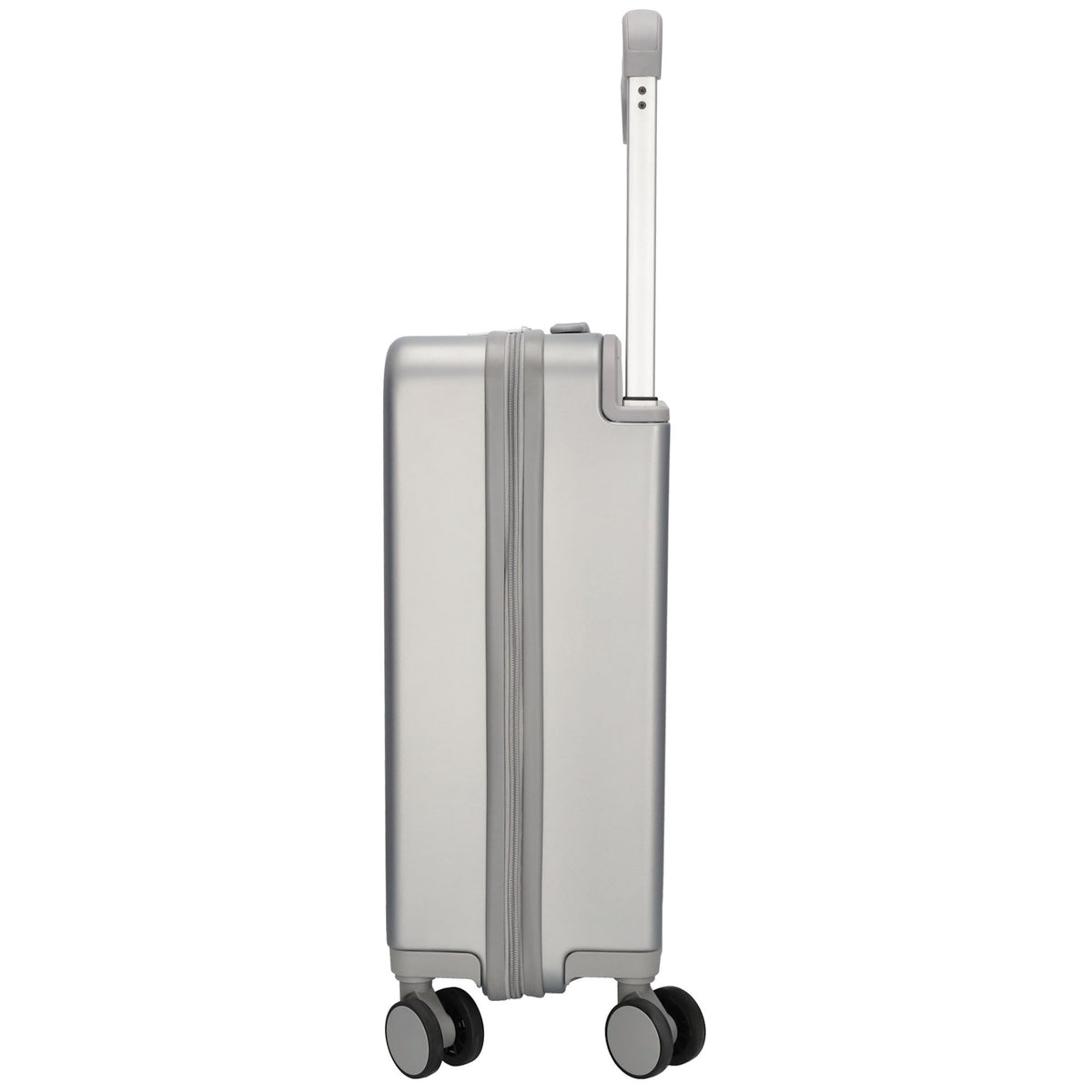 Reisetrolley|Handgepäck in Silber mit 4-Rad und USB Anschluss - leder-accessoires.com