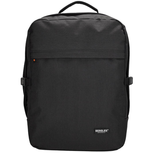 Rucksack-|Reisetaschenfunktion 36 x 50cm in Schwarz mit Reißverschluss - leder-accessoires.com