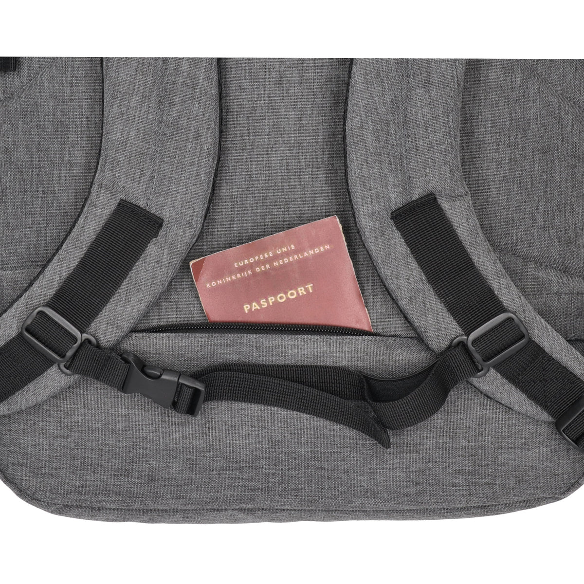 Rucksack-|Reisetaschenfunktion 36 x 50cm in Grau mit Reißverschluss - leder-accessoires.com