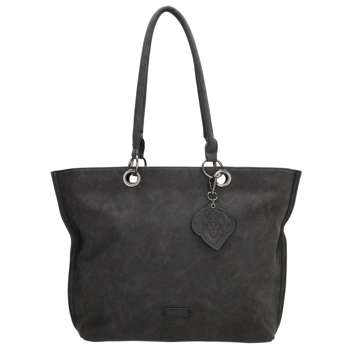 Shopper aus Kunstleder in Schwarz 46x31cm mit Reißverschluss - leder-accessoires.com