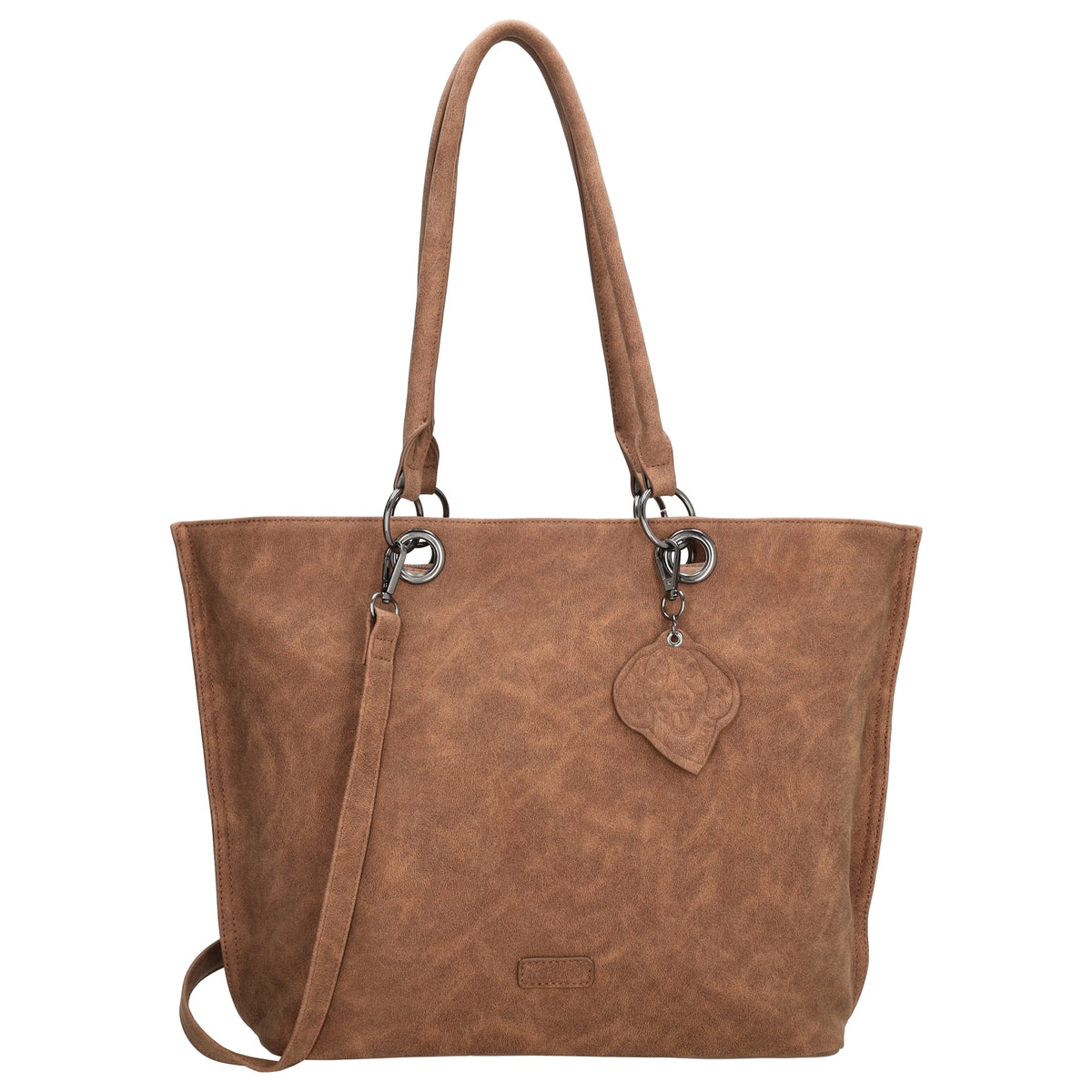Shopper aus Kunstleder in Braun 46x31cm mit Reißverschluss - leder-accessoires.com