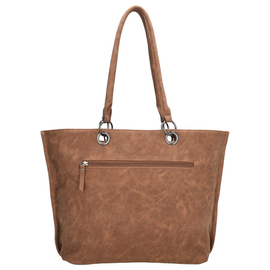 Shopper aus Kunstleder in Braun 46x31cm mit Reißverschluss - leder-accessoires.com