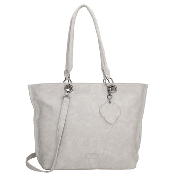 Shopper aus Kunstleder in Grau 46x31cm mit Reißverschluss - leder-accessoires.com