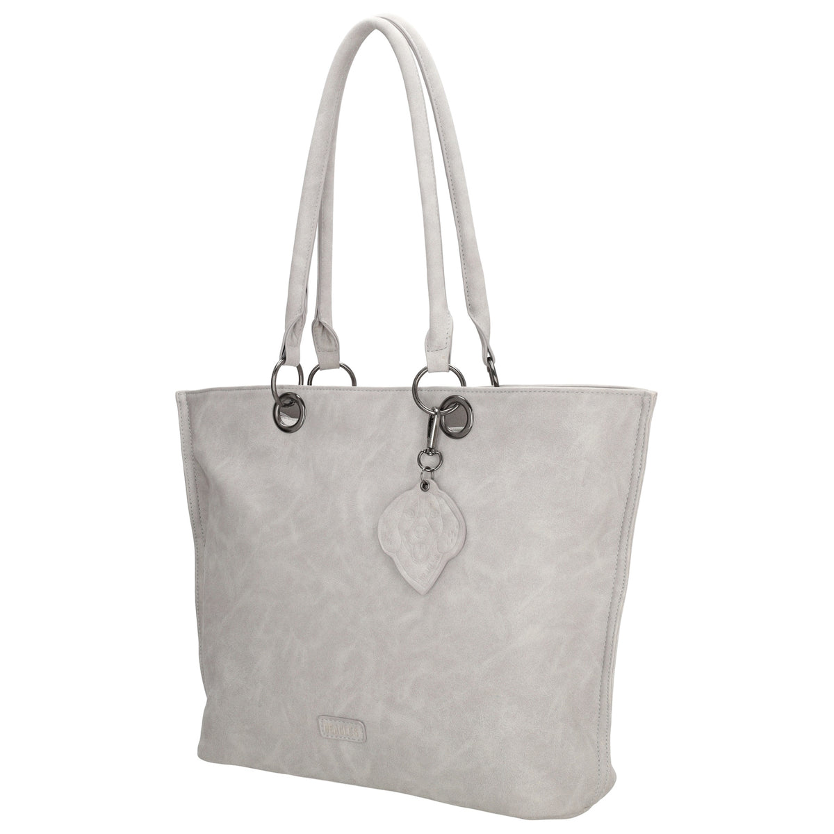 Shopper aus Kunstleder in Grau 46x31cm mit Reißverschluss - leder-accessoires.com