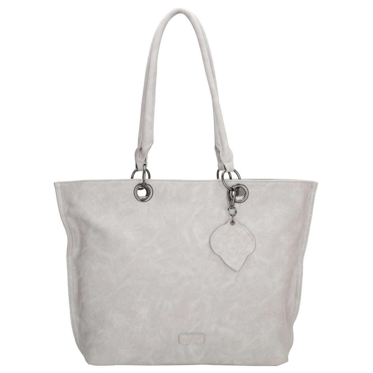 Shopper aus Kunstleder in Grau 46x31cm mit Reißverschluss - leder-accessoires.com