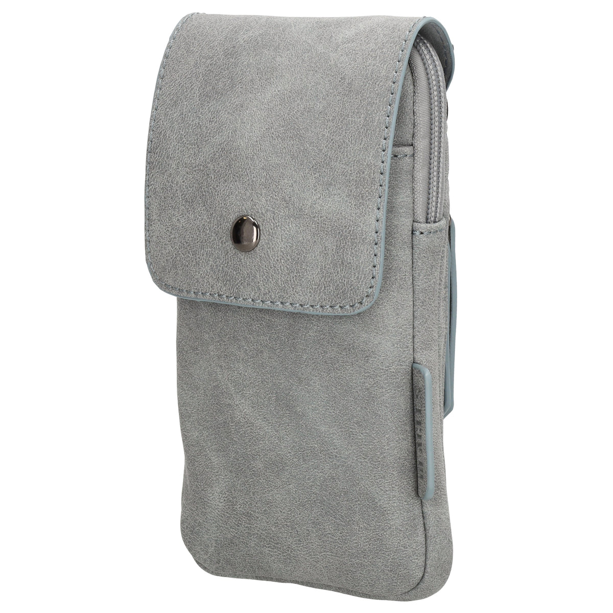 Handytasche aus Kunstleder 20x11cm in Hellblau mit Textilriemen - leder-accessoires.com