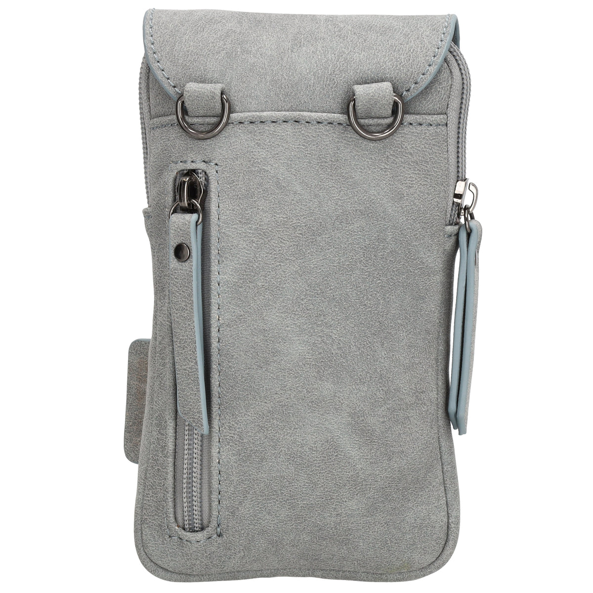 Handytasche aus Kunstleder 20x11cm in Hellblau mit Textilriemen - leder-accessoires.com