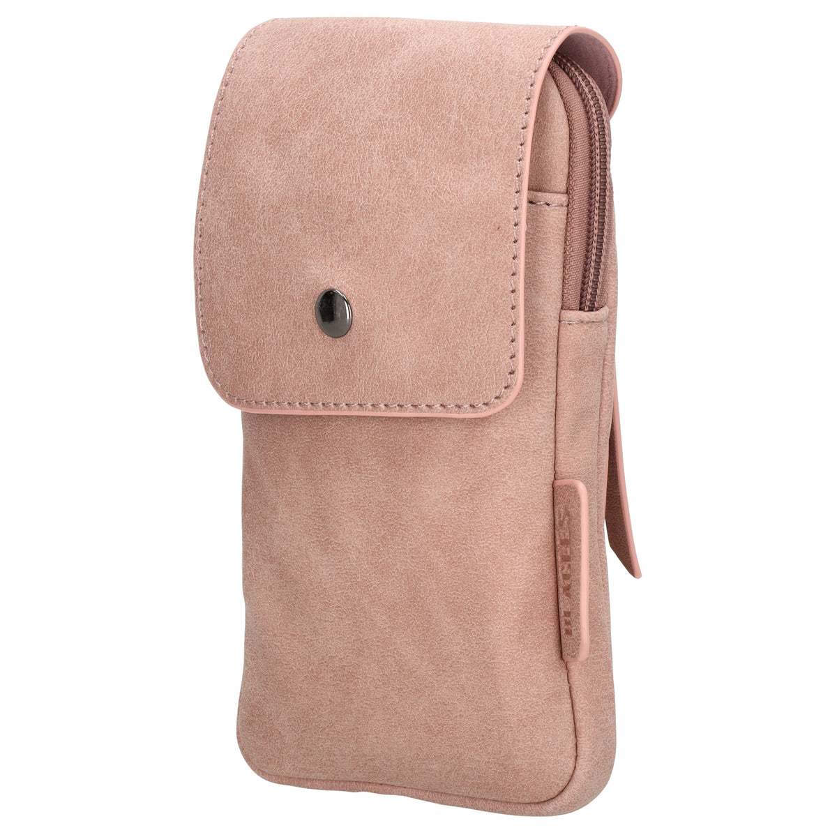 Handytasche aus Kunstleder 20x11cm in Rosa mit Textilriemen - leder-accessoires.com