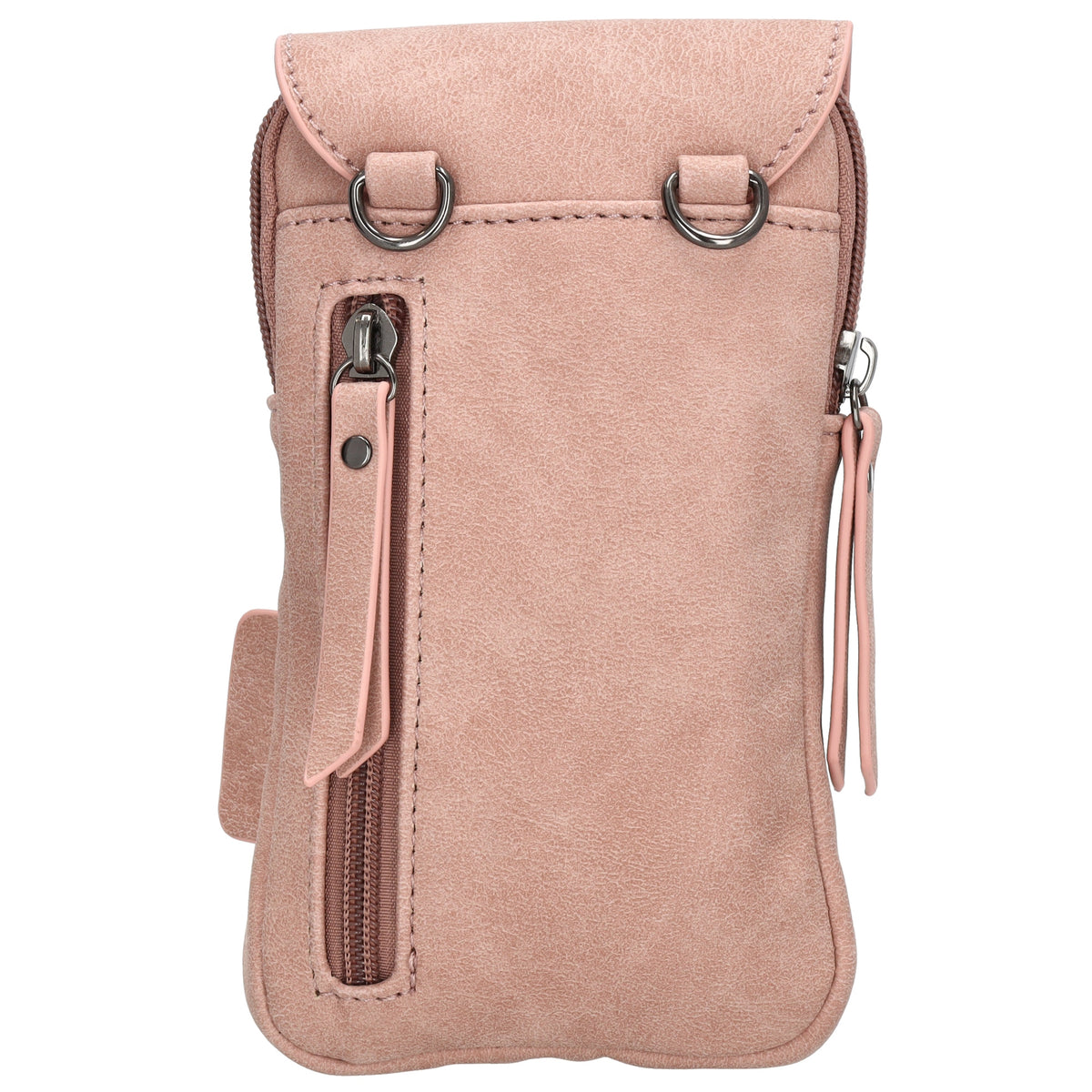 Handytasche aus Kunstleder 20x11cm in Rosa mit Textilriemen - leder-accessoires.com