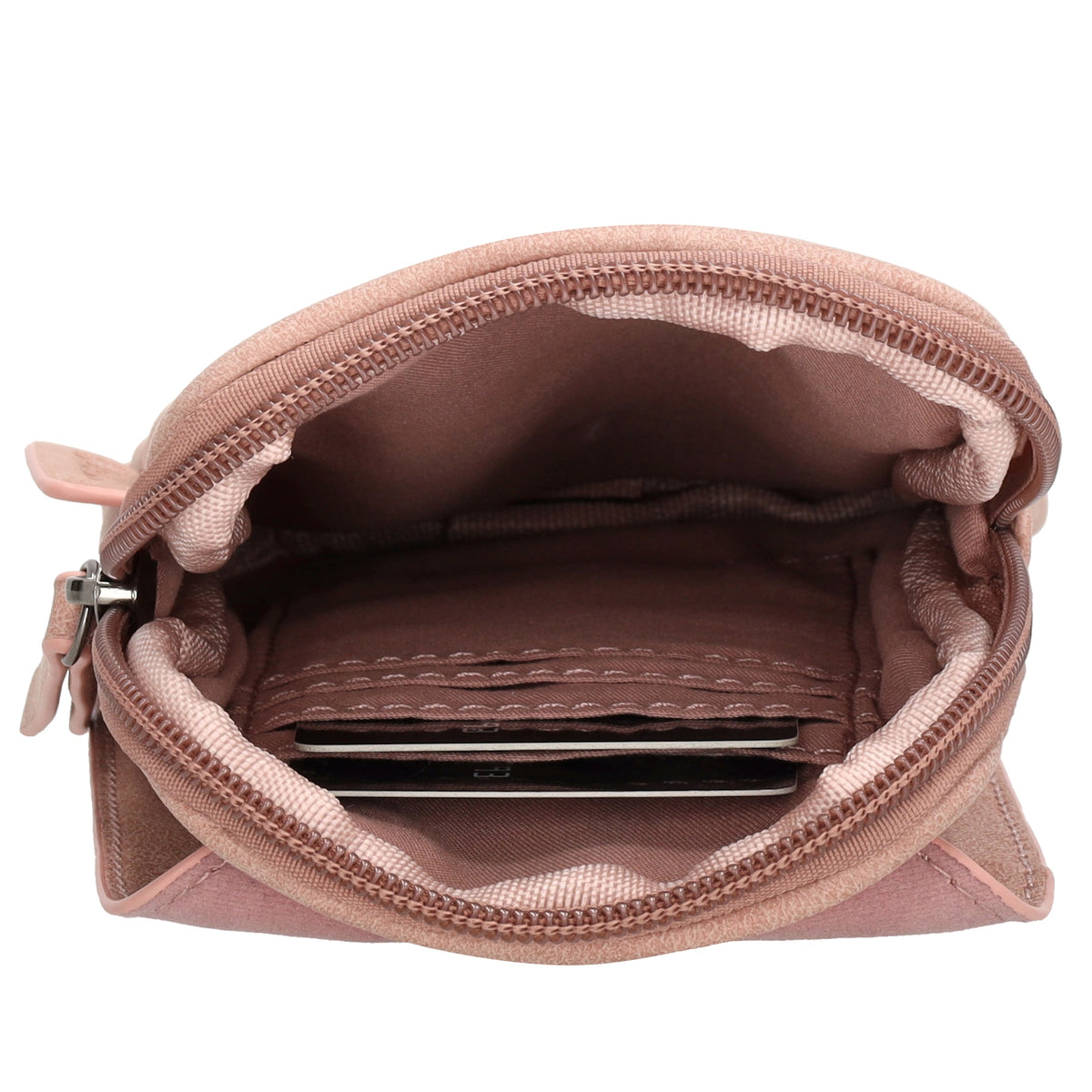 Handytasche aus Kunstleder 20x11cm in Rosa mit Textilriemen - leder-accessoires.com