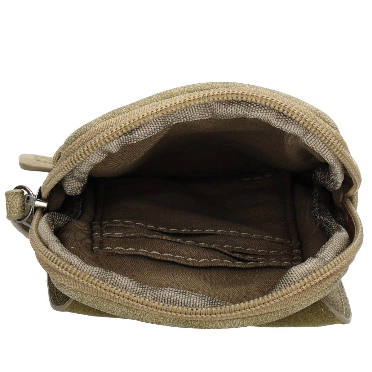 Handytasche aus Kunstleder 20x11cm in Olive mit Textilriemen - leder-accessoires.com