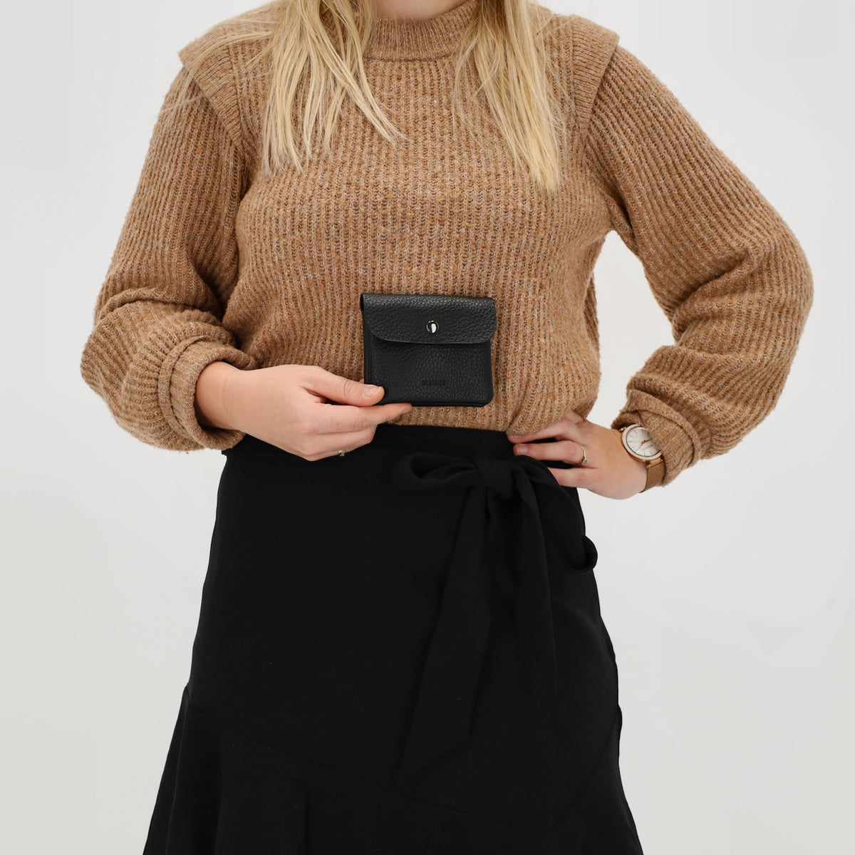 Geldbörse 10x9cm mit Überschlag in weichem Leder - leder-accessoires.com