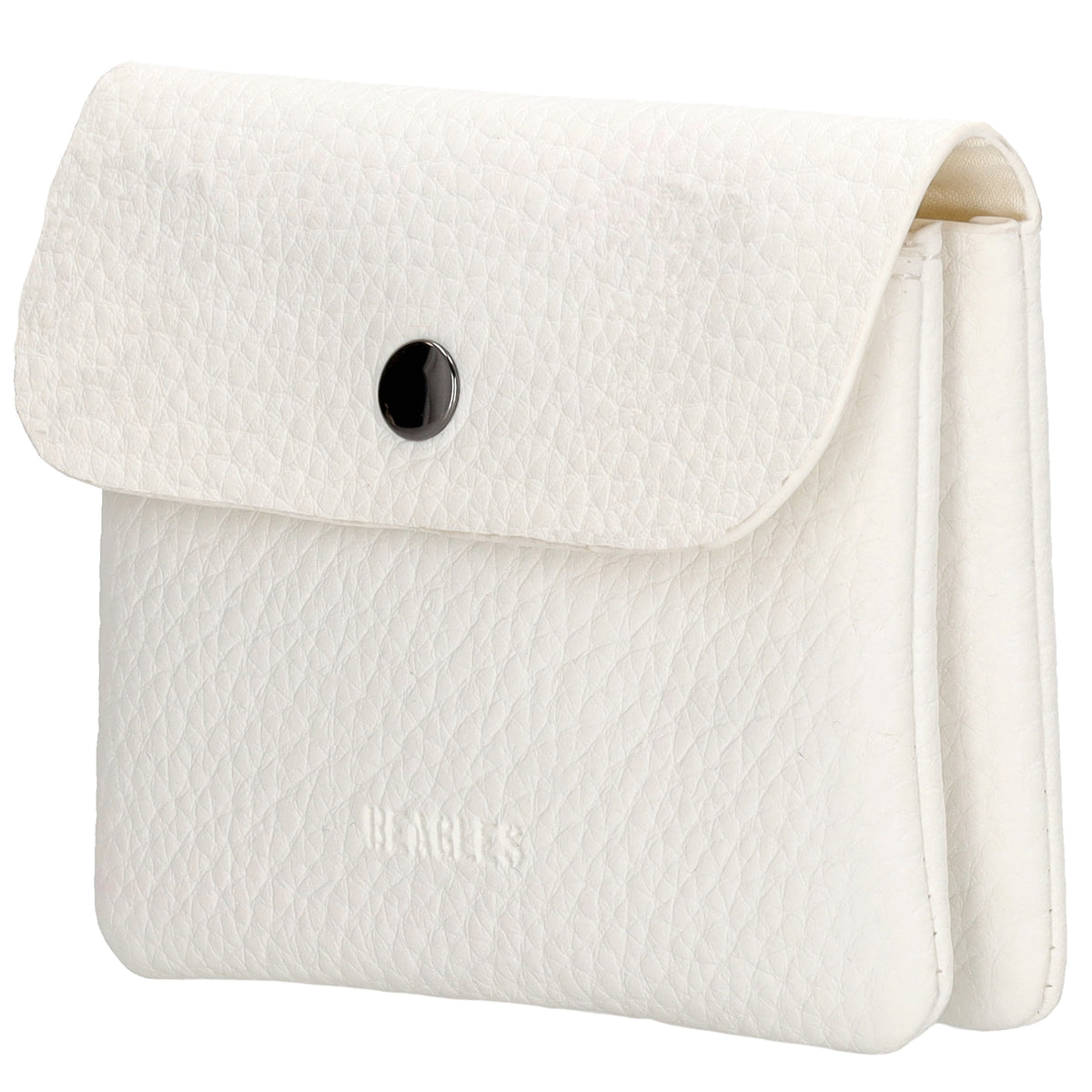 Geldbörse 10x9cm in Weiß mit Überschlag in weichem Leder - leder-accessoires.com