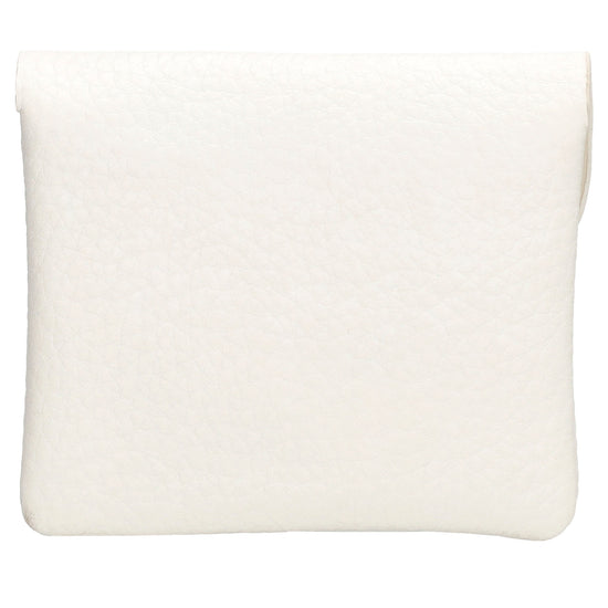 Geldbörse 10x9cm in Weiß mit Überschlag in weichem Leder - leder-accessoires.com