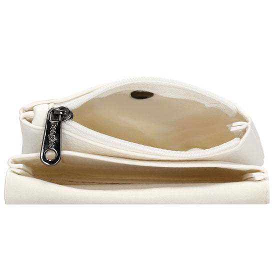 Geldbörse 10x9cm in Weiß mit Überschlag in weichem Leder - leder-accessoires.com