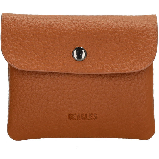 Geldbörse 10x9cm in Cognac mit Überschlag in weichem Leder - leder-accessoires.com