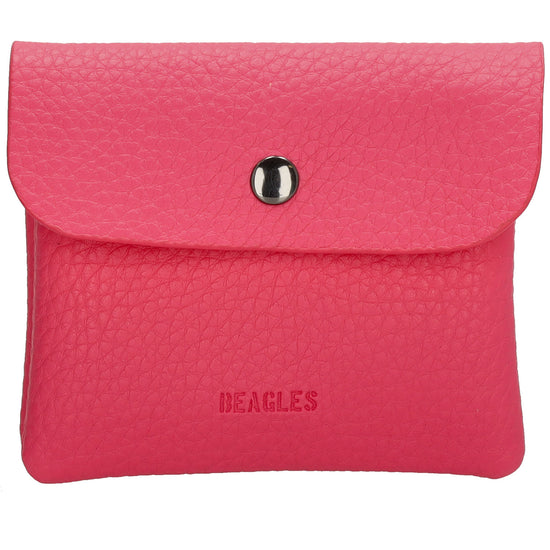 Geldbörse 10x9cm in Pink mit Überschlag in weichem Leder - leder-accessoires.com