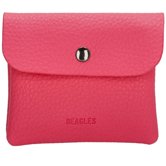 Geldbörse 10x9cm in Pink mit Überschlag in weichem Leder - leder-accessoires.com