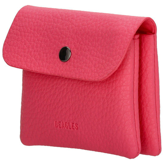 Geldbörse 10x9cm in Pink mit Überschlag in weichem Leder - leder-accessoires.com