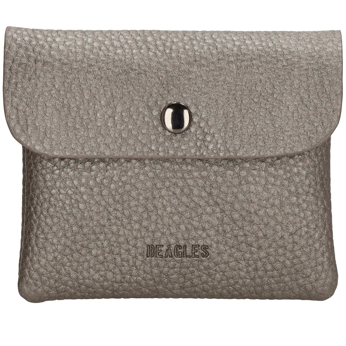 Geldbörse 10x9cm in Silber mit Überschlag in weichem Leder - leder-accessoires.com