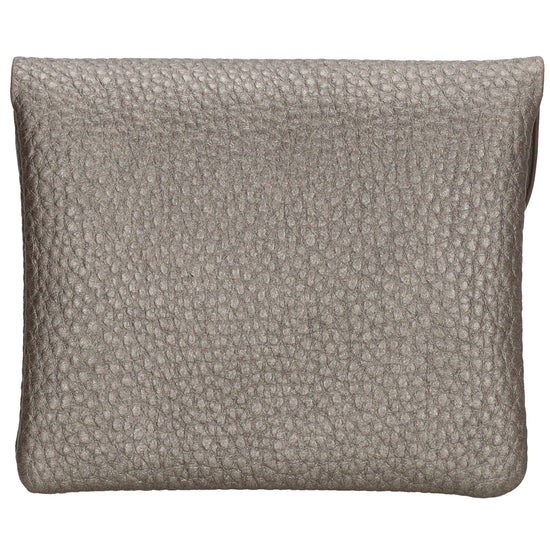 Geldbörse 10x9cm in Silber mit Überschlag in weichem Leder - leder-accessoires.com