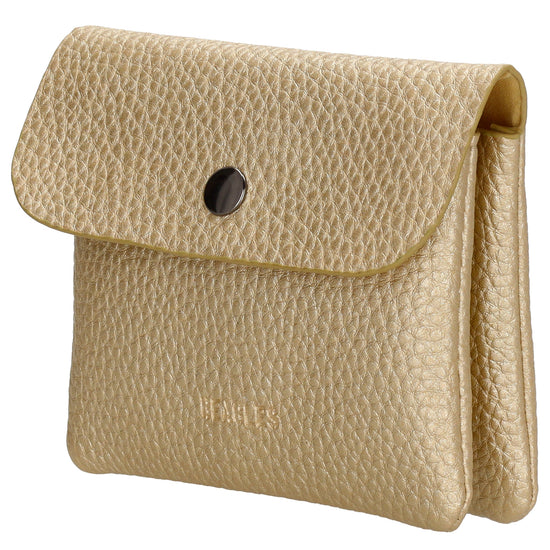 Geldbörse 10x9cm in Gold mit Überschlag in weichem Leder - leder-accessoires.com