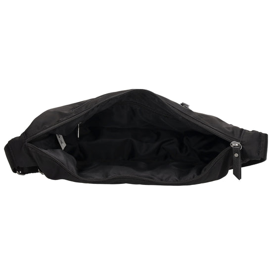 Bodybag 39x18cm in Schwarz mit Reißverschluss - leder-accessoires.com