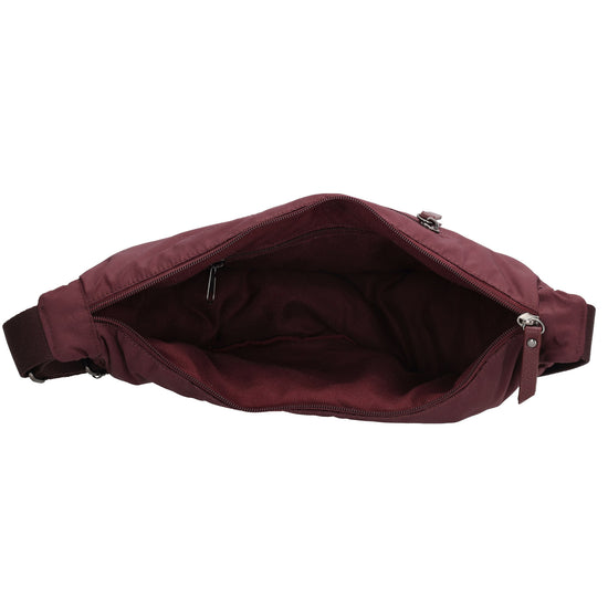Bodybag 39x18cm in Weinrot|Burgunder mit Reißverschluss - leder-accessoires.com