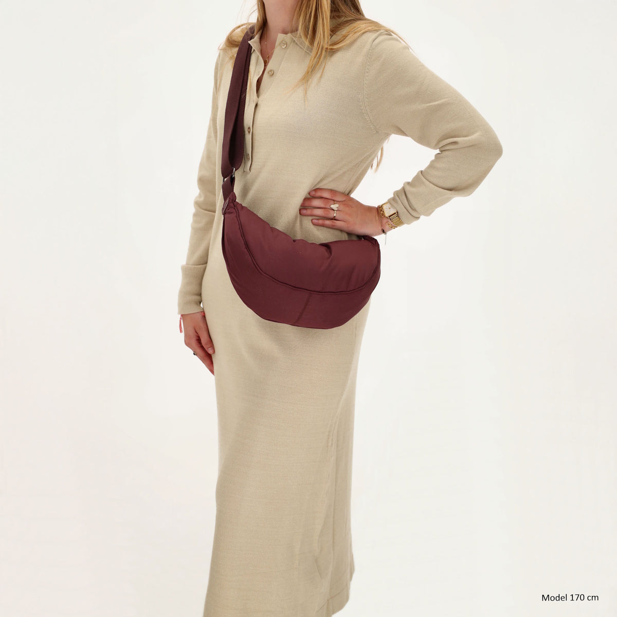 Bodybag 39x18cm in Weinrot|Burgunder mit Reißverschluss - leder-accessoires.com